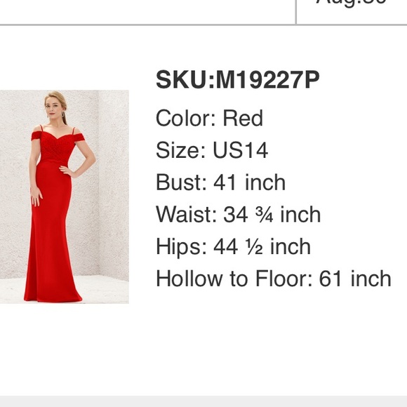 Red formal dress - bridesmaid, prom, mermaid - Picture 8 of 8